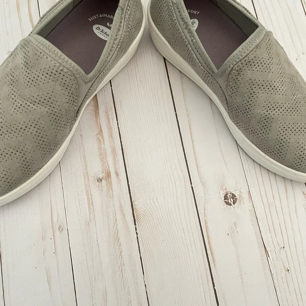 DR. SCHOLL’S Gray Suede Slip On Loafers - Picture 3 of 11